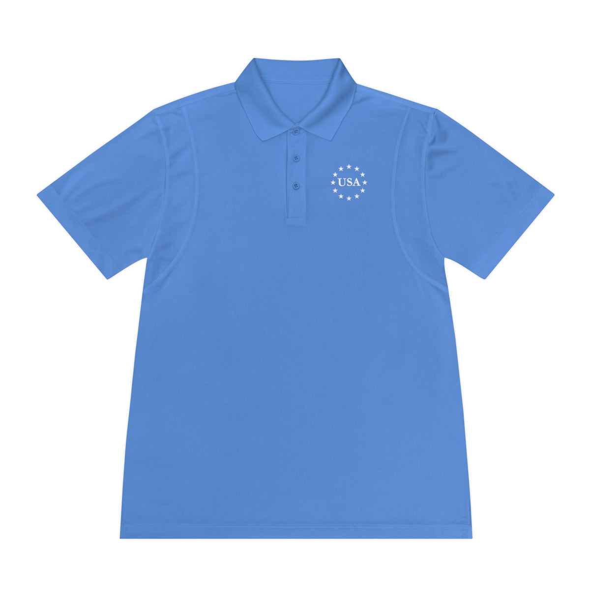 USA American Flag Men's Sport Polo Shirt - Patriotic Golf Polo