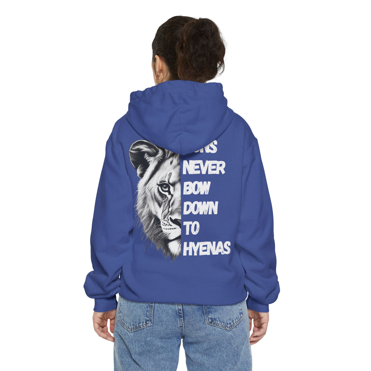 Lions Never Bow Down To Hyenas Adult Premium Hoodie
