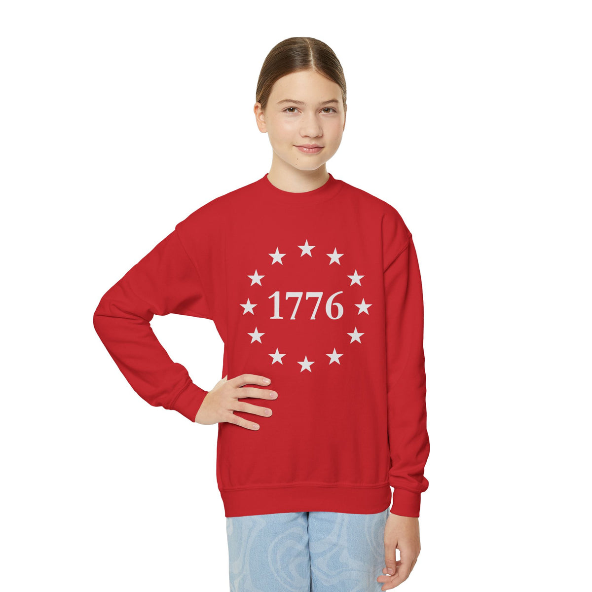 Kids One Nation Under God 1776 Crewneck Sweatshirt