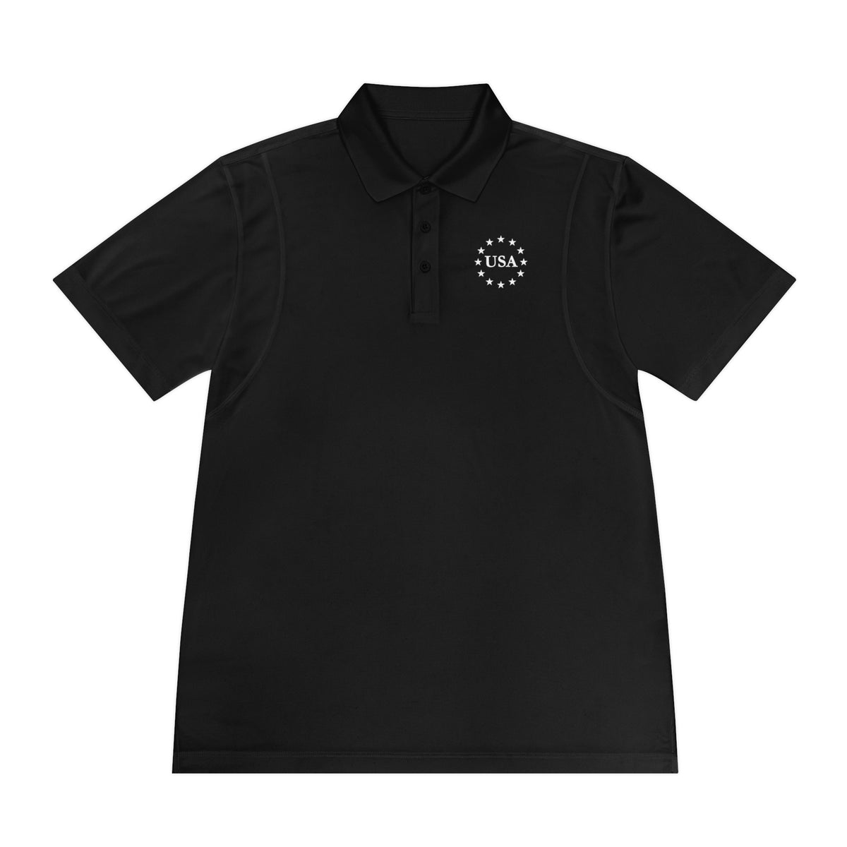 USA American Flag Men's Sport Polo Shirt - Patriotic Golf Polo