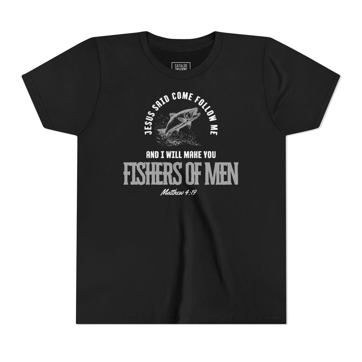 Fishers Of Men Youth Short Sleeve Scripture Tee - Inspirational Jesus Design