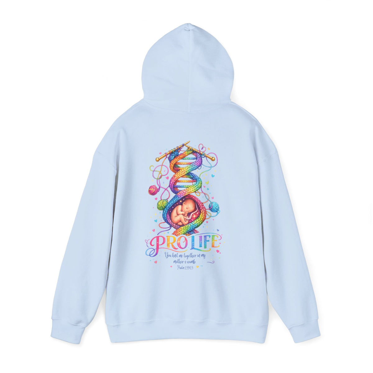 Pro-Life Christian Hoodie, Psalm 139 "You Knit Me Together" Heavy Blend Hooded Sweatshirt