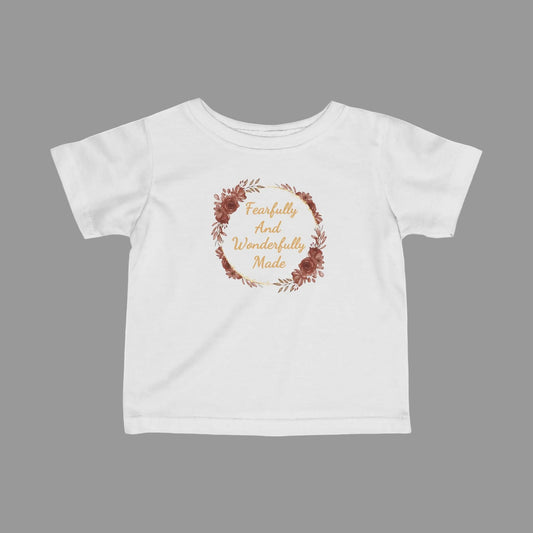 Fearfully and Wonderfully Made Infant Girl Christian T-Shirt | Psalm 139:14 Baby Girl Tee | Faith-Based Toddler Shirt | Christian Baby Gift