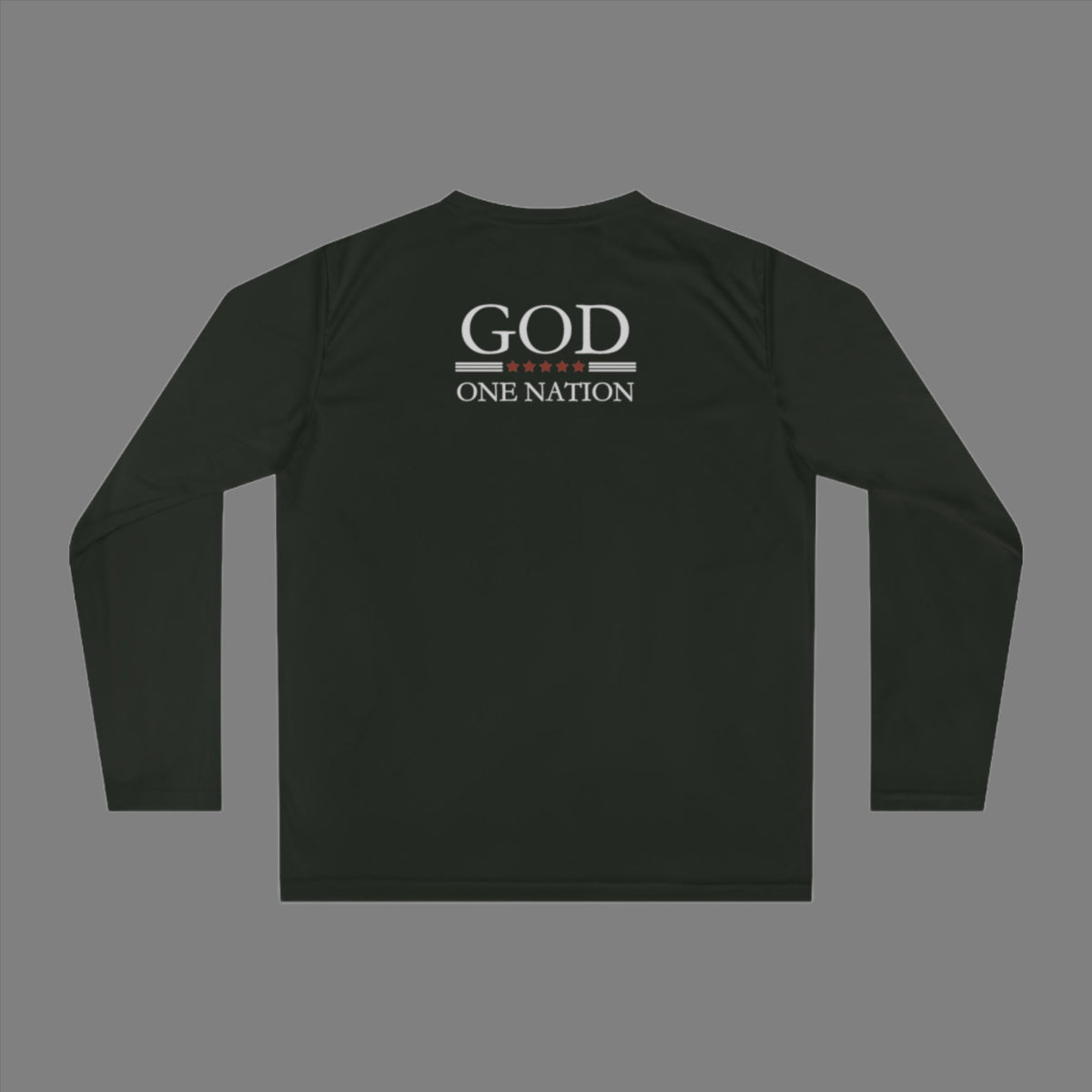 One Nation Under God, 1776 Patriotic UV protection, moisture wicking and fast drying long sleeve shirt for men & women. This Cataldo Creations tee has 1776 on the front chest pocket area and One Nation Under God on the back. Show your patriotism with this American Patriot long sleeve tee today! 
