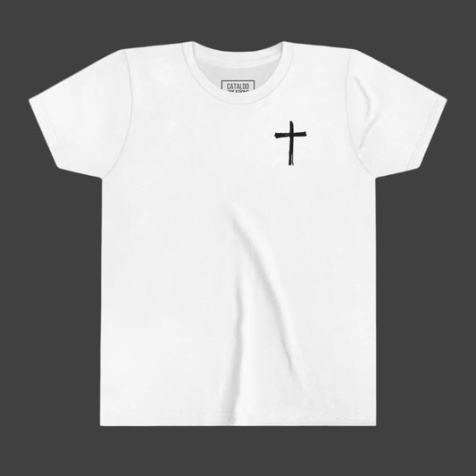 Kids Be Bold As A Lion Youth Short Sleeve Tee. Black & White Design