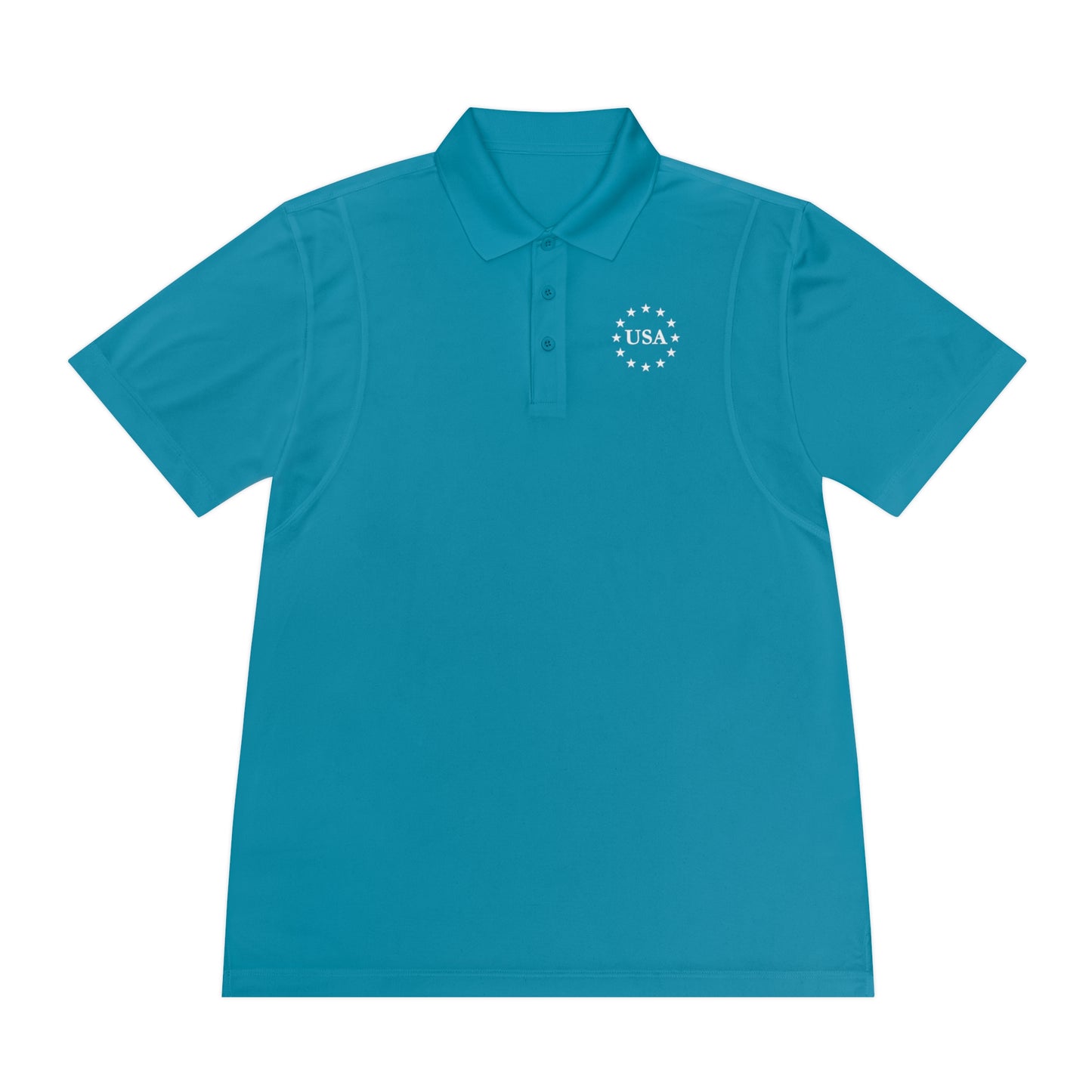 USA American Flag Men's Sport Polo Shirt - Patriotic Golf Polo