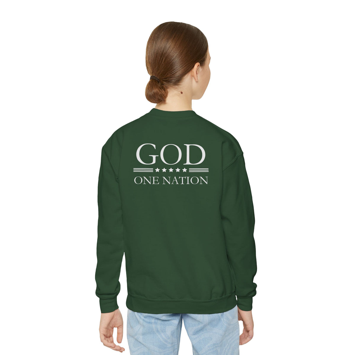 Kids One Nation Under God 1776 Crewneck Sweatshirt