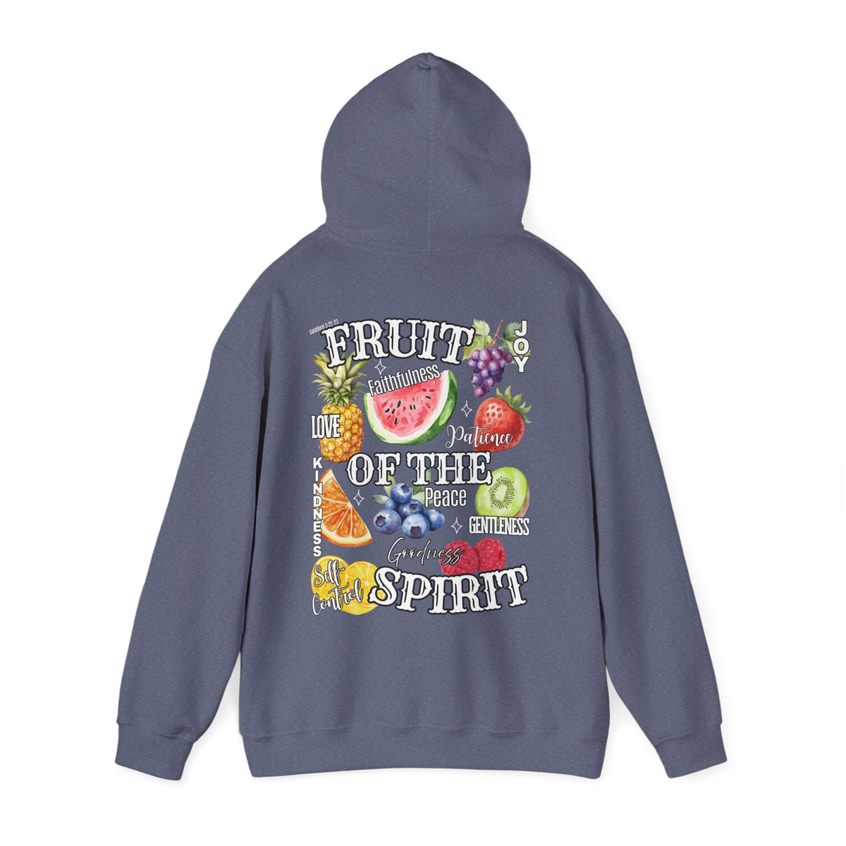 Fruit of the Spirit Christian Hoodie, Galatians 5:22-23 Heavy Blend Hooded Sweatshirt