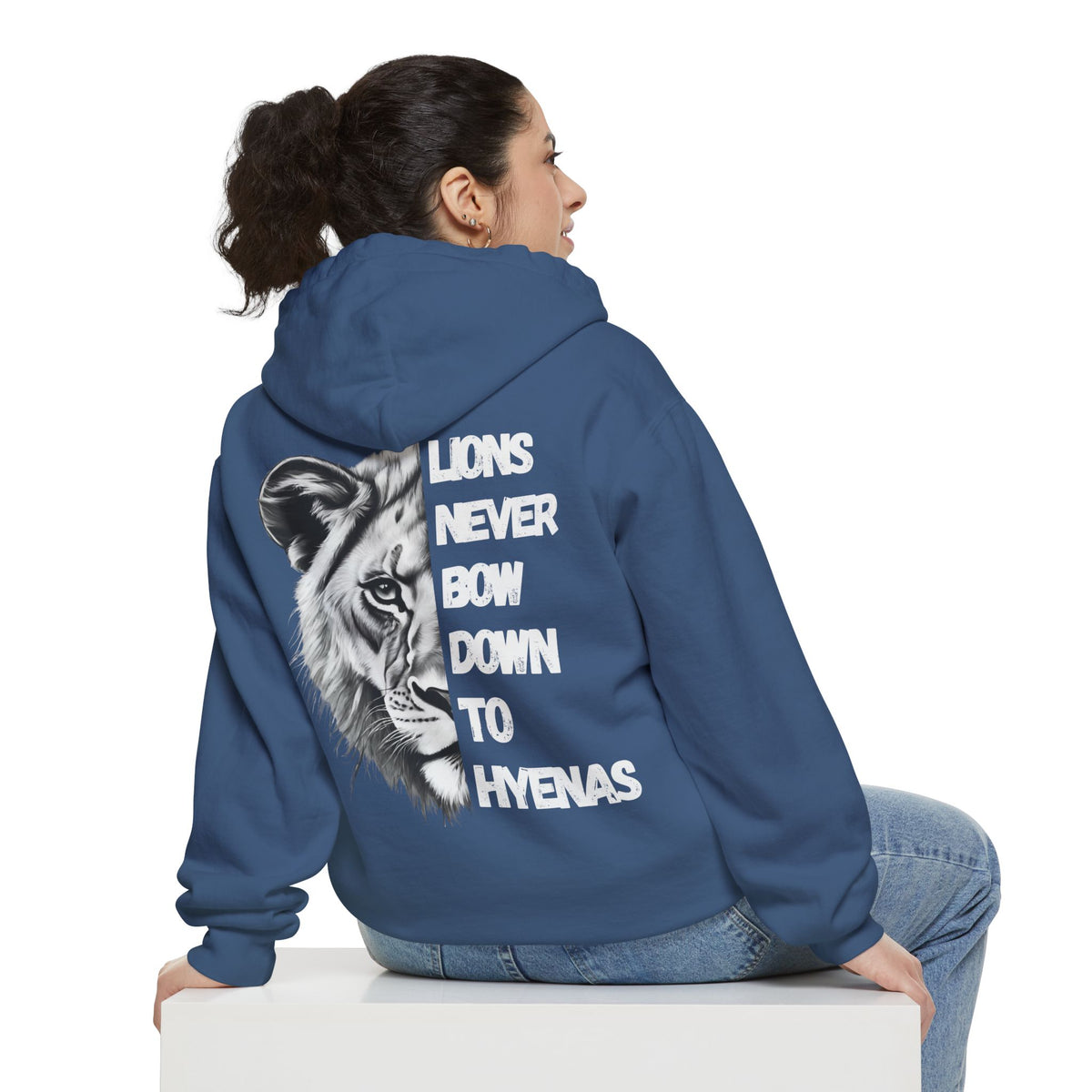 Lions Never Bow Down To Hyenas Adult Premium Hoodie