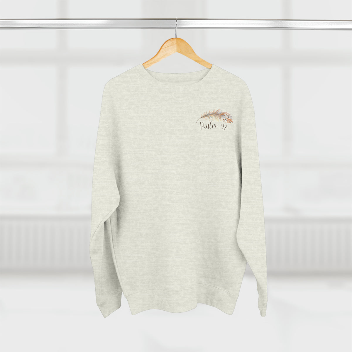 Super Soft Psalm 91 Christian Women's Bible Verse Sweatshirt - Under His Wings You Will Find Refuge Crewneck Scripture Gospel Apparel