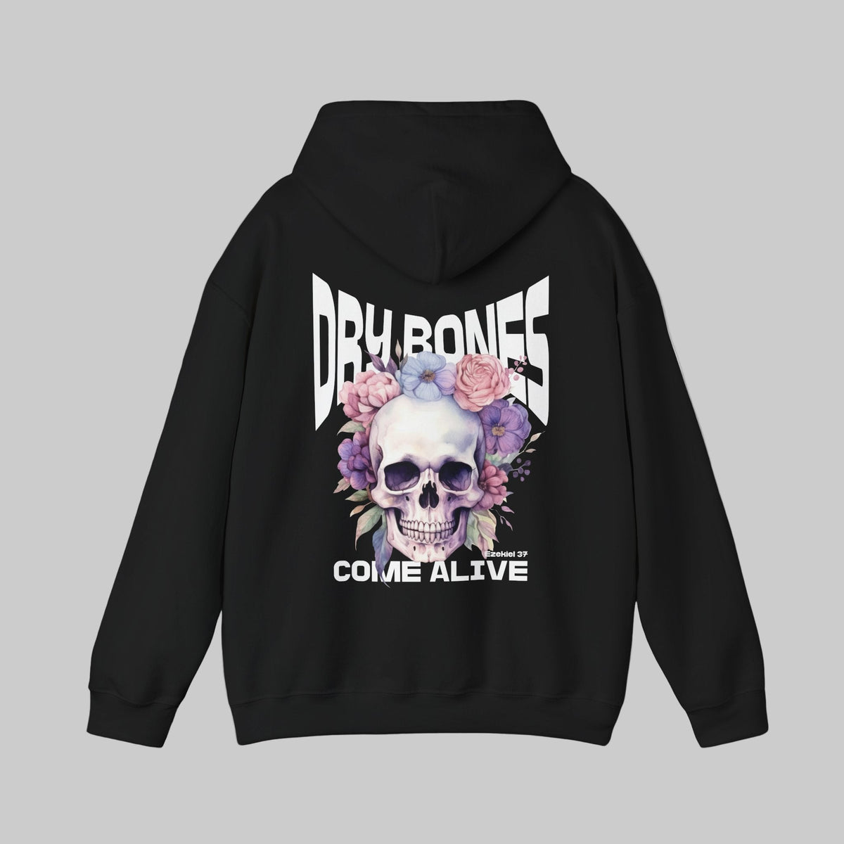 Dry Bones Come Alive Funky Christian Hoodie, Ezekiel 37 Bible Verse Skull Hooded Sweatshirt, Christian Graphic Hoodie