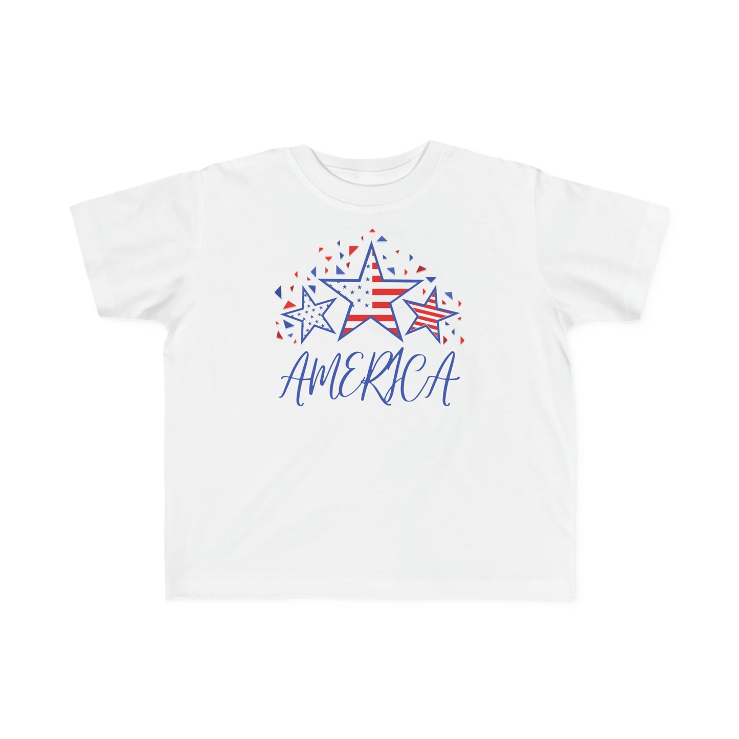 America Patriotic toddler t-shirt. Red, white and blue stars toddler tee.