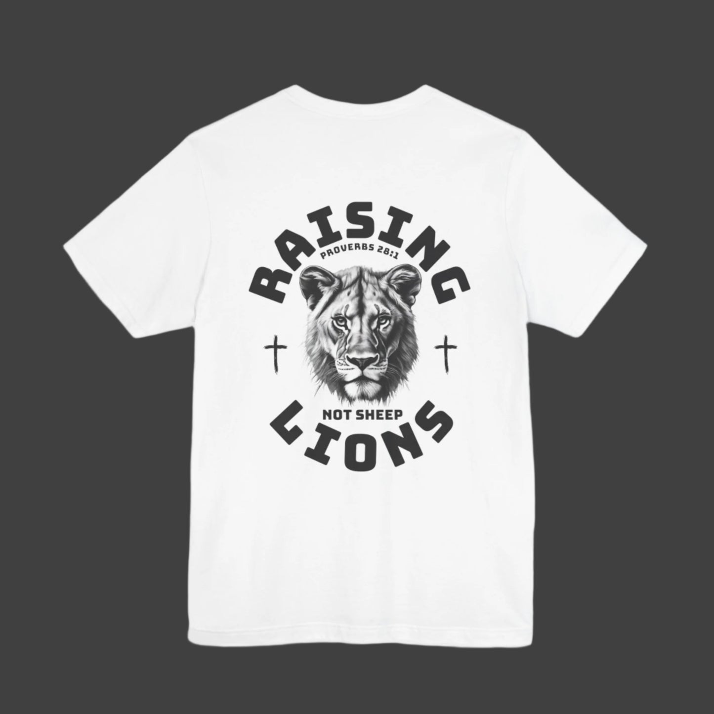 Raising Lions Not Sheep Adult Short Sleeve Tee