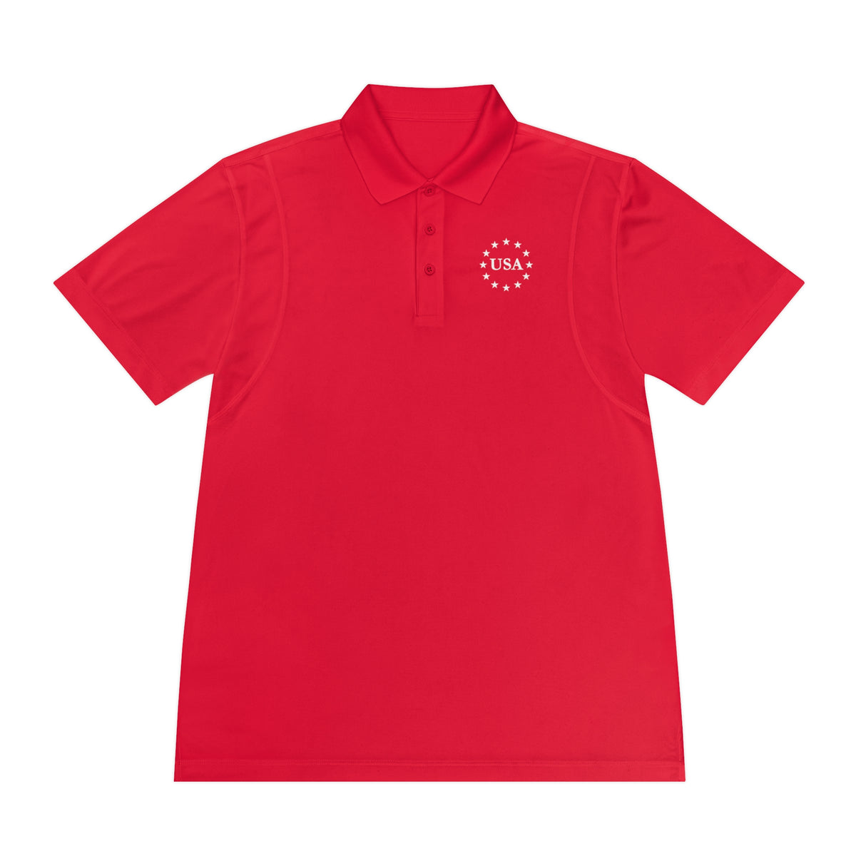 USA American Flag Men's Sport Polo Shirt - Patriotic Golf Polo