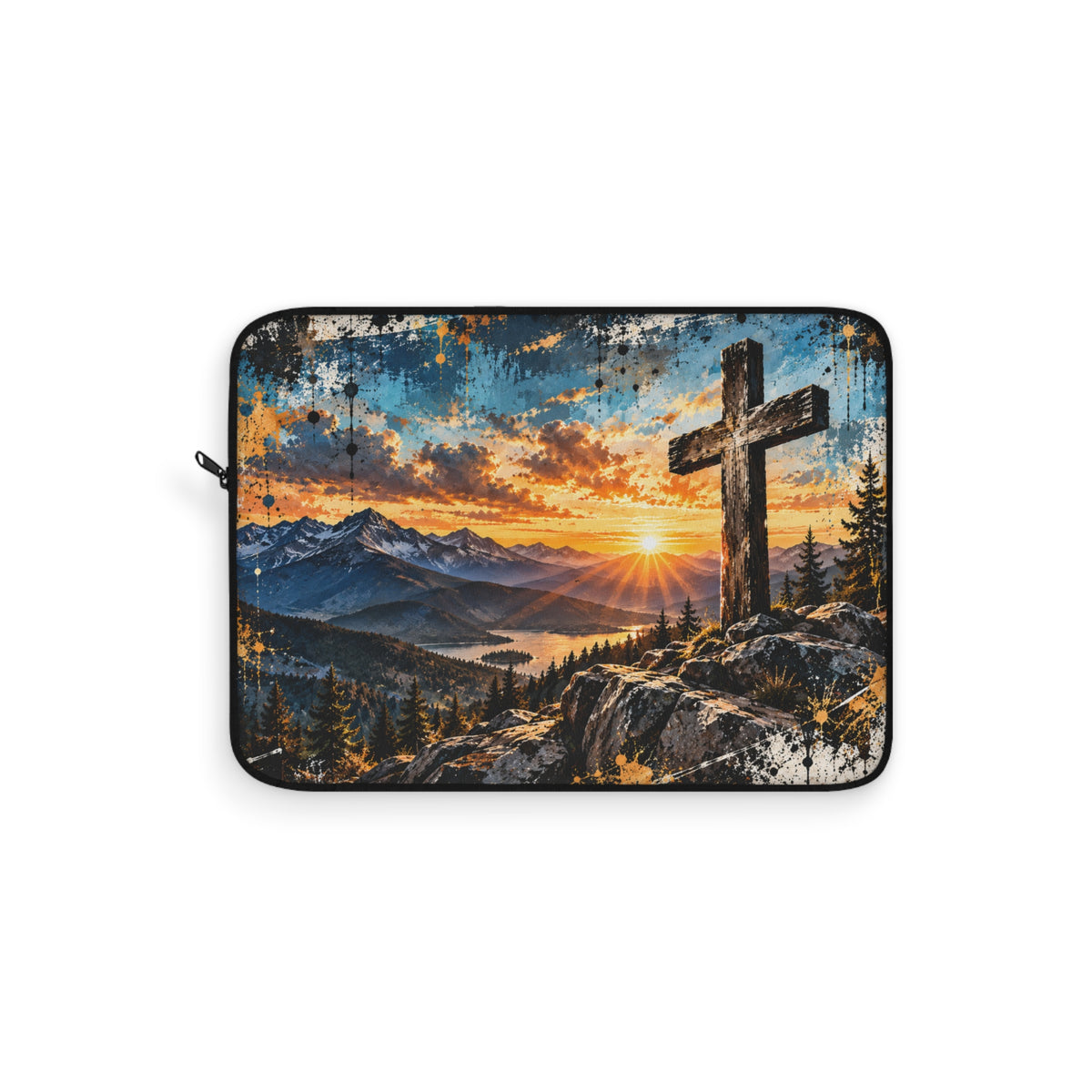 Christian Mountain Cross Laptop Sleeve – Faith-Inspired Laptop Case for Teens | 12", 13" & 15"