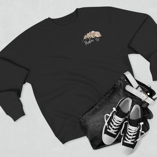 Super Soft Psalm 91 Christian Women's Bible Verse Sweatshirt - Under His Wings You Will Find Refuge Crewneck Scripture Gospel Apparel