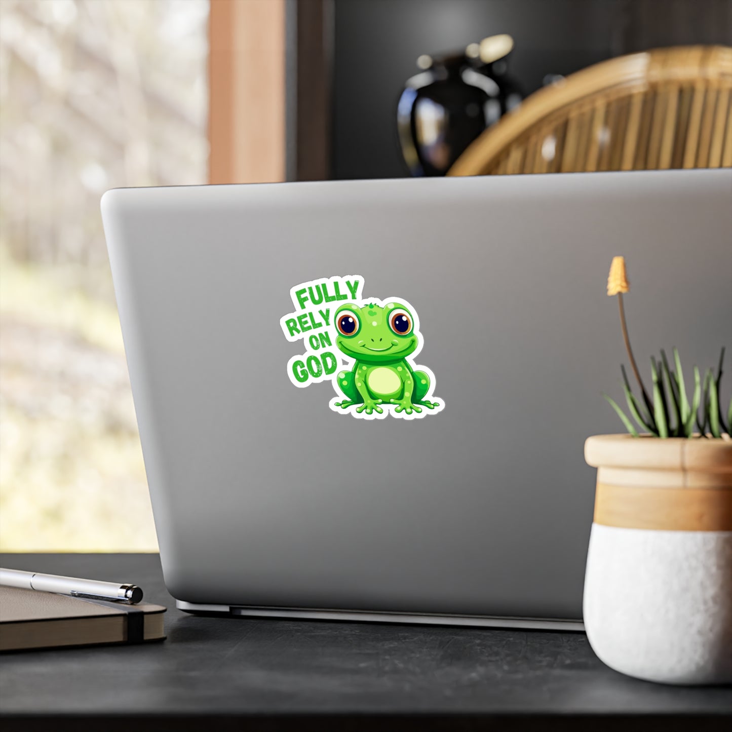 FROG Sticker, Fully Rely On God Christian Sticker Decal, Frog Laptop Sticker, Nature Aesthetic, Gift for Faith Lovers