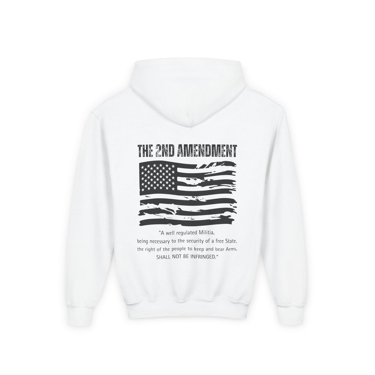 Youth 2nd Amendment Flag Design Hoodie, Kids 2A Sweatshirt, Gift for Teens, Patriotic Apparel, Flag Hoodie