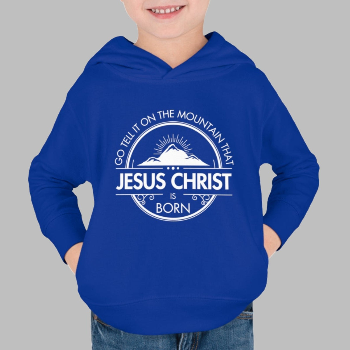 Toddler Go Tell It On The Mountain Jesus Hoodie. Toddler Christian Pullover Fleece Hoodie