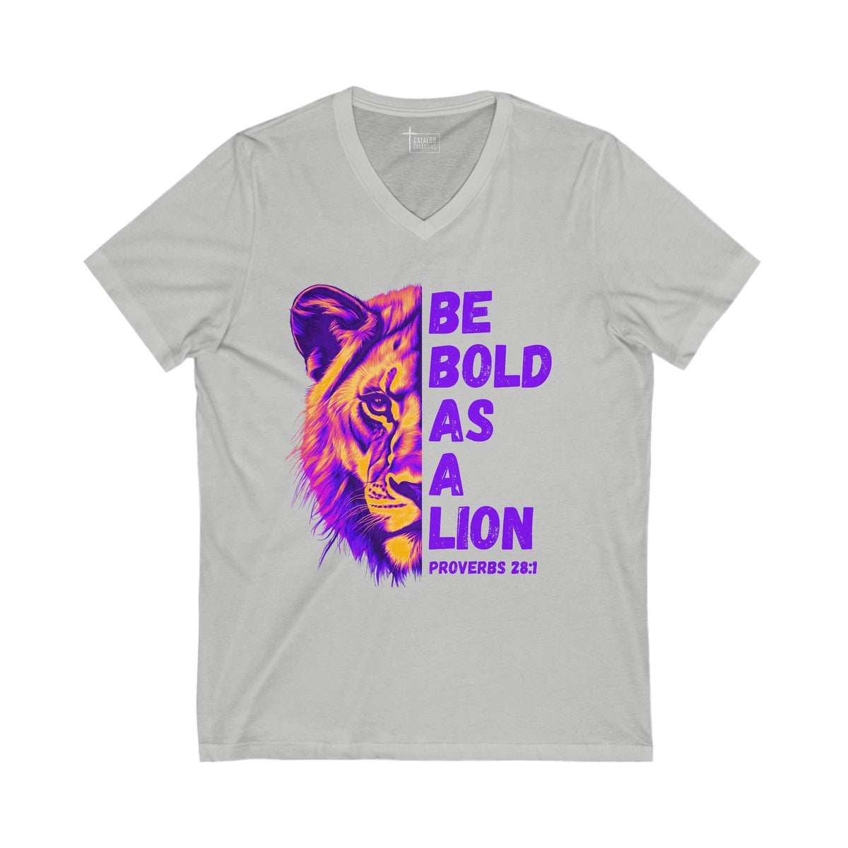 Short Sleeve Be Bold As A Lion V-Neck Tee