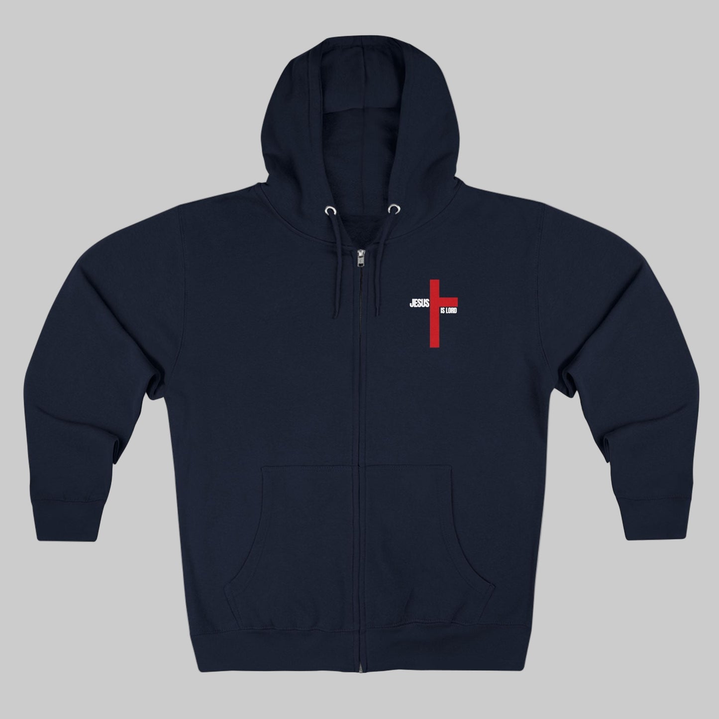 Every Knee Will Bow And Every Tongue Confess Jesus Is Lord Faith-Inspired Full Zip Hoodie | Inspirational Apparel, Christian Gift