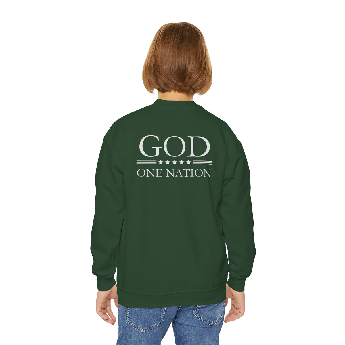 Kids One Nation Under God 1776 Crewneck Sweatshirt
