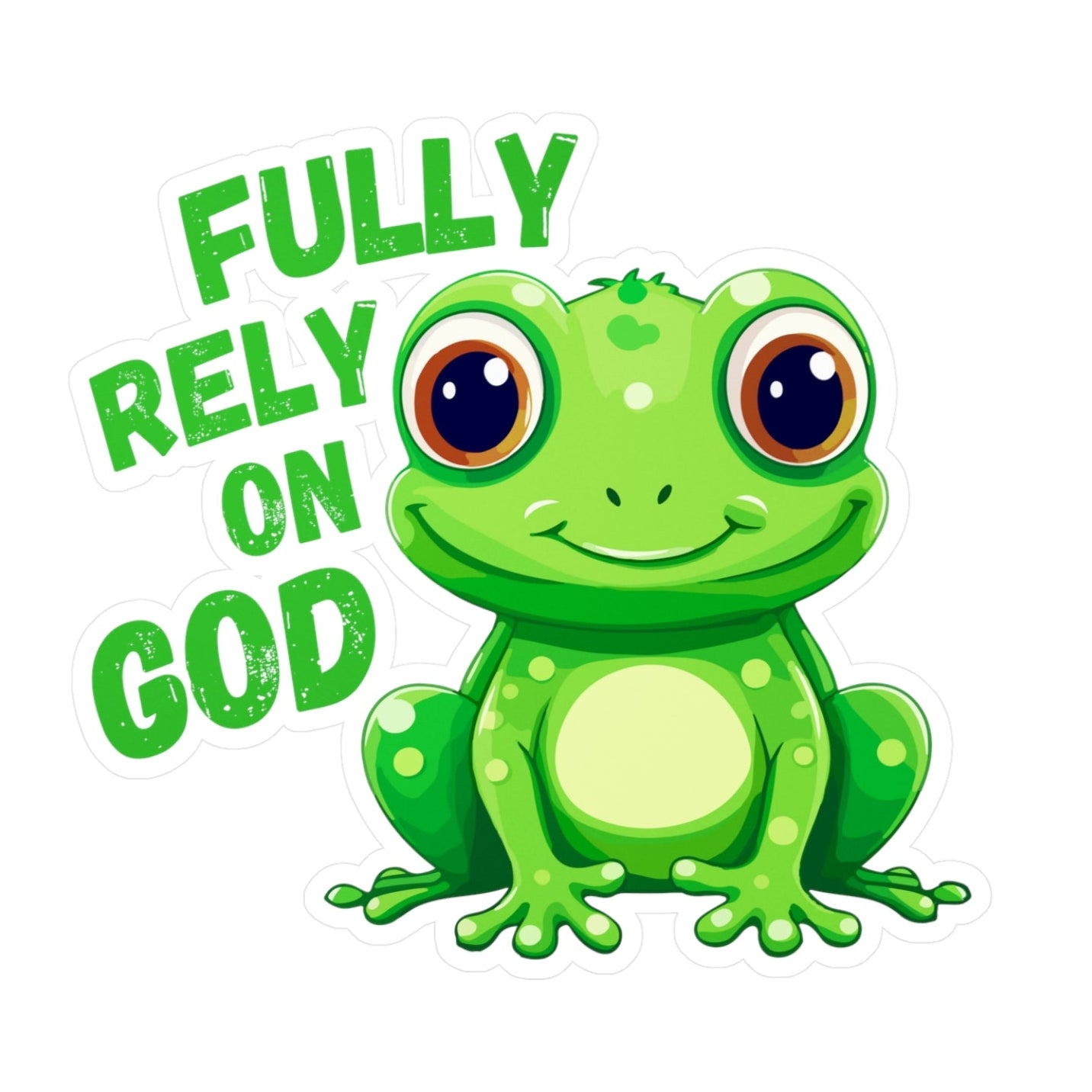 FROG Sticker, Fully Rely On God Christian Sticker Decal, Frog Laptop Sticker, Nature Aesthetic, Gift for Faith Lovers