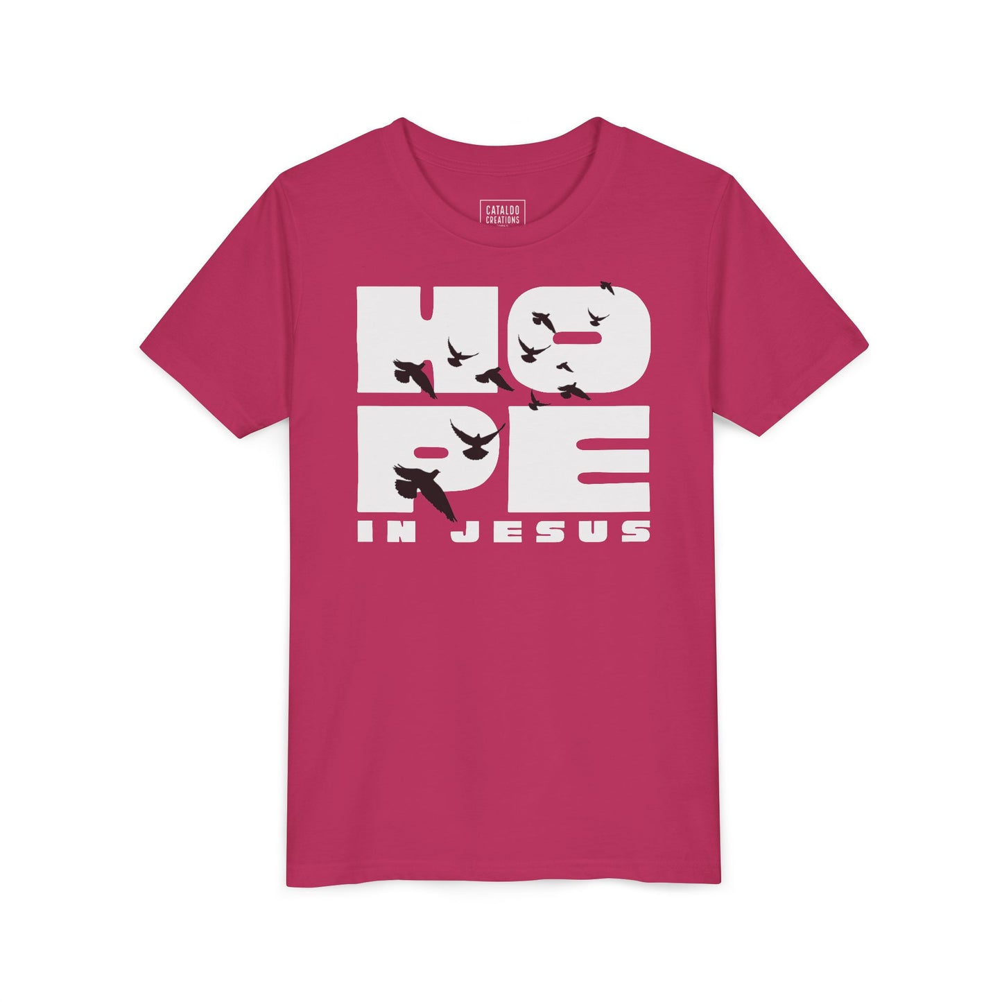 Hope in Jesus Youth Tee, Inspirational Kids Shirt, Faith-Based T-Shirt, Christian Apparel, Gifts for Church Events