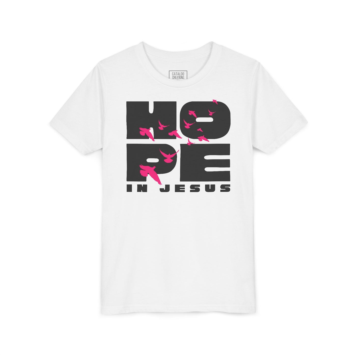 Hope in Jesus Youth Tee, Inspirational Kids Shirt, Faith-Based T-Shirt, Christian Apparel, Gifts for Church Events