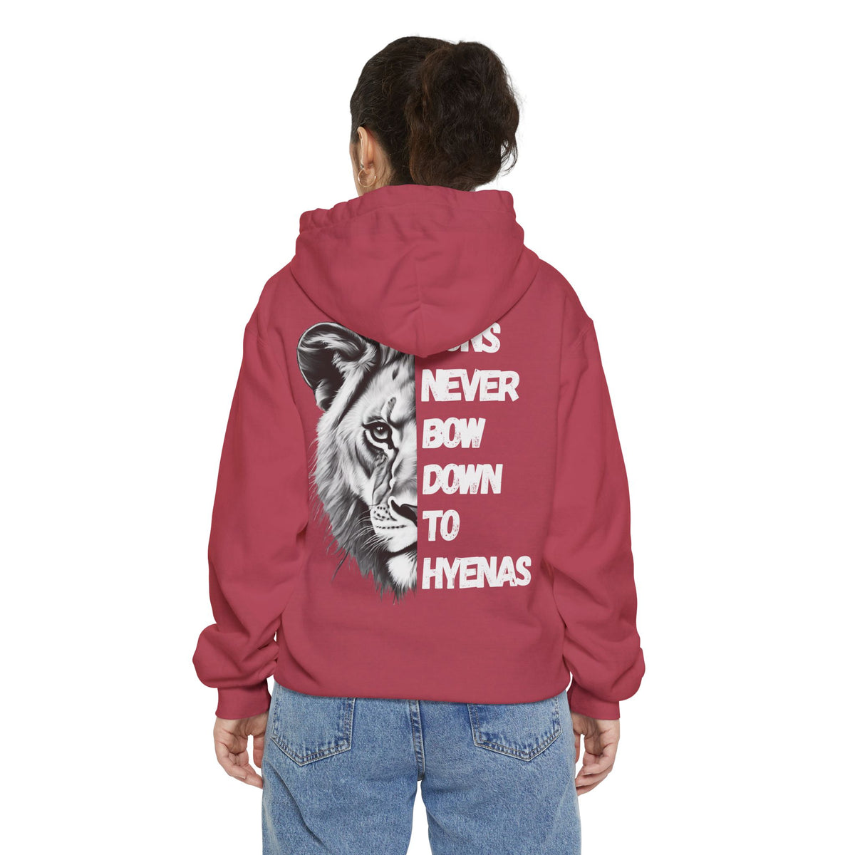 Lions Never Bow Down To Hyenas Adult Premium Hoodie