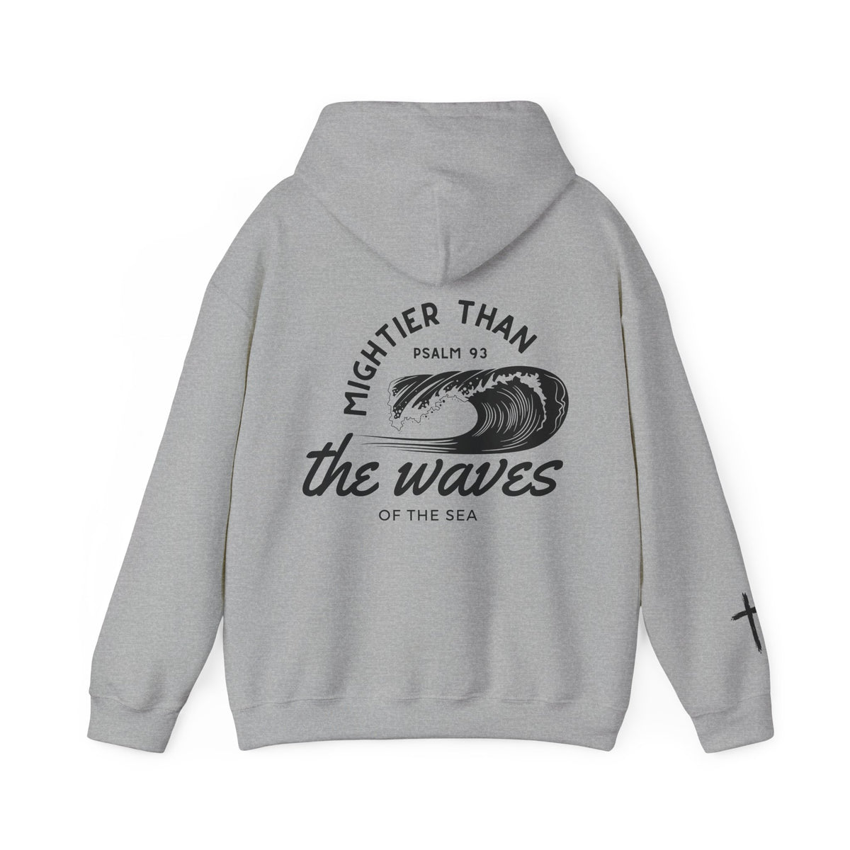 Faith-Inspired Psalm 93 Hooded Sweatshirt, 'Mightier Than The Waves Of The Sea' Cozy Hoodie, Christian Sweatshirt