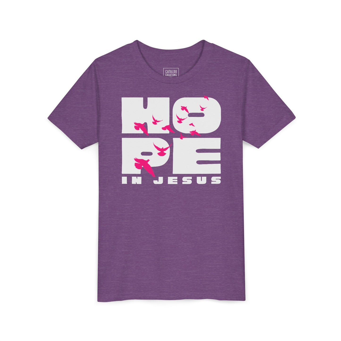 Hope in Jesus Youth Tee, Inspirational Kids Shirt, Faith-Based T-Shirt, Christian Apparel, Gifts for Church Events