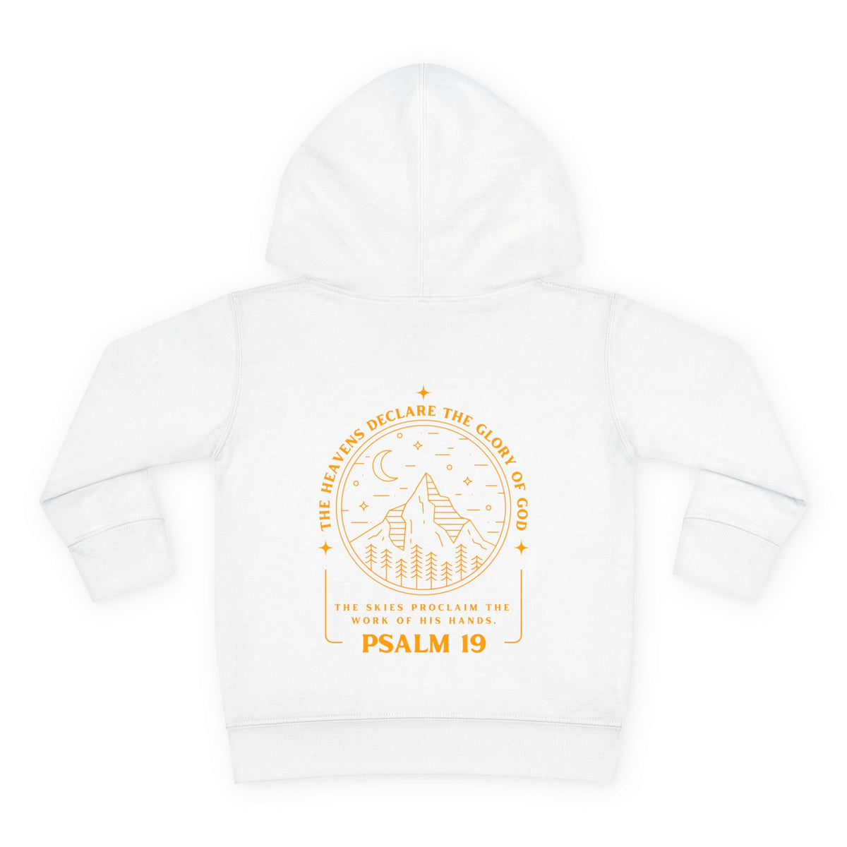 Toddler Psalm 19 'The Heavens Declare The Glory Of God' Pullover Fleece Hoodie, Christian Toddler Hooded Sweatshirt
