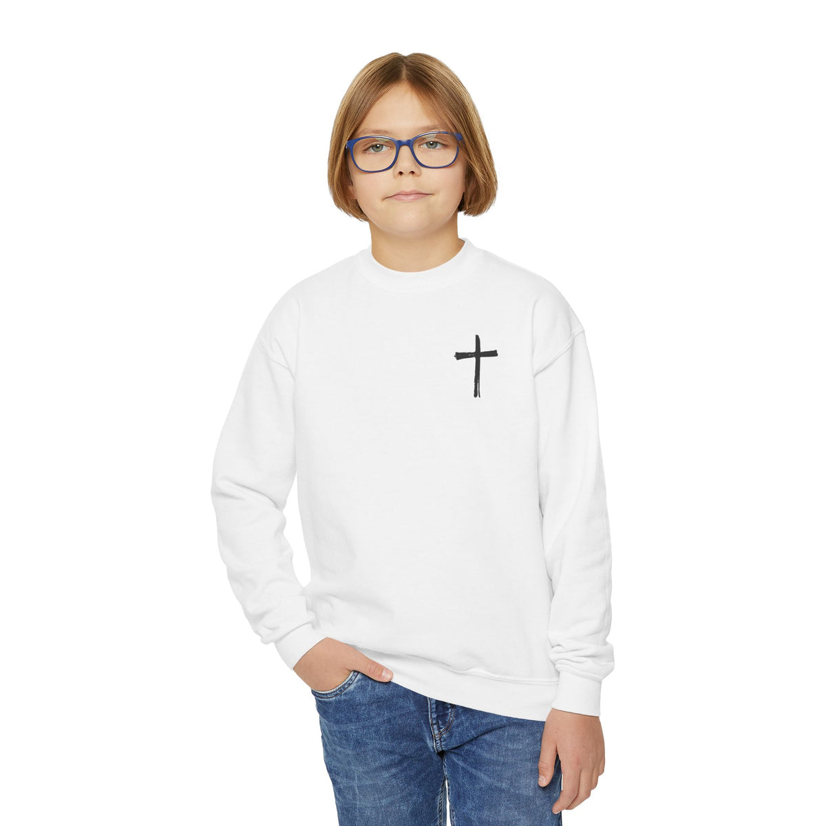 Kids Lions Never Bow Down To Hyenas Youth Crewneck Sweatshirt