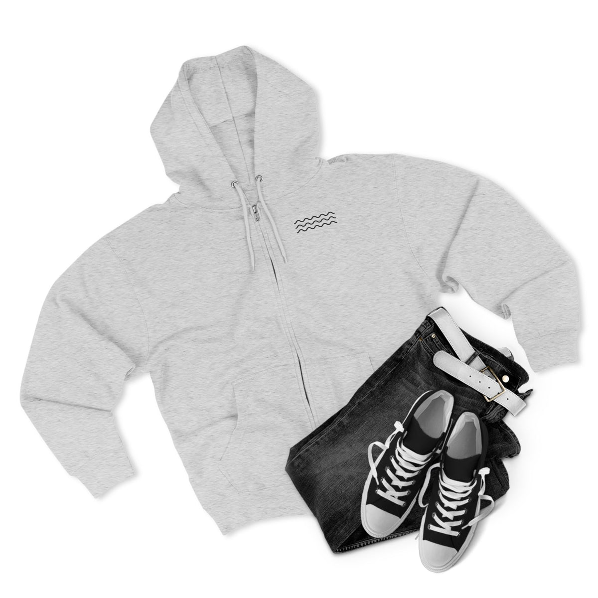 Even The Wind And The Waves Obey Him Full Zip Hoodie, Christian Bible Verse Ocean Zip Up Hooded Sweatshirt