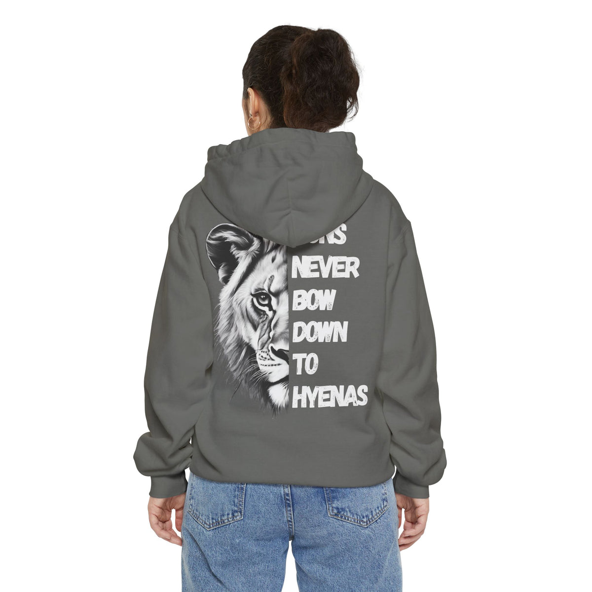 Lions Never Bow Down To Hyenas Adult Premium Hoodie