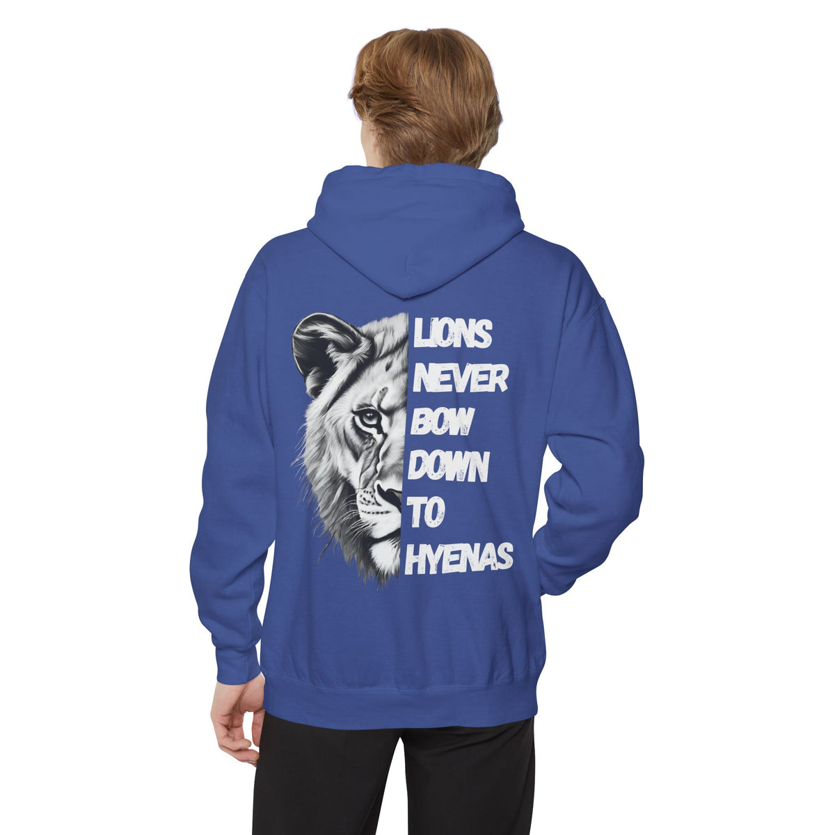 Lions Never Bow Down To Hyenas Adult Premium Hoodie