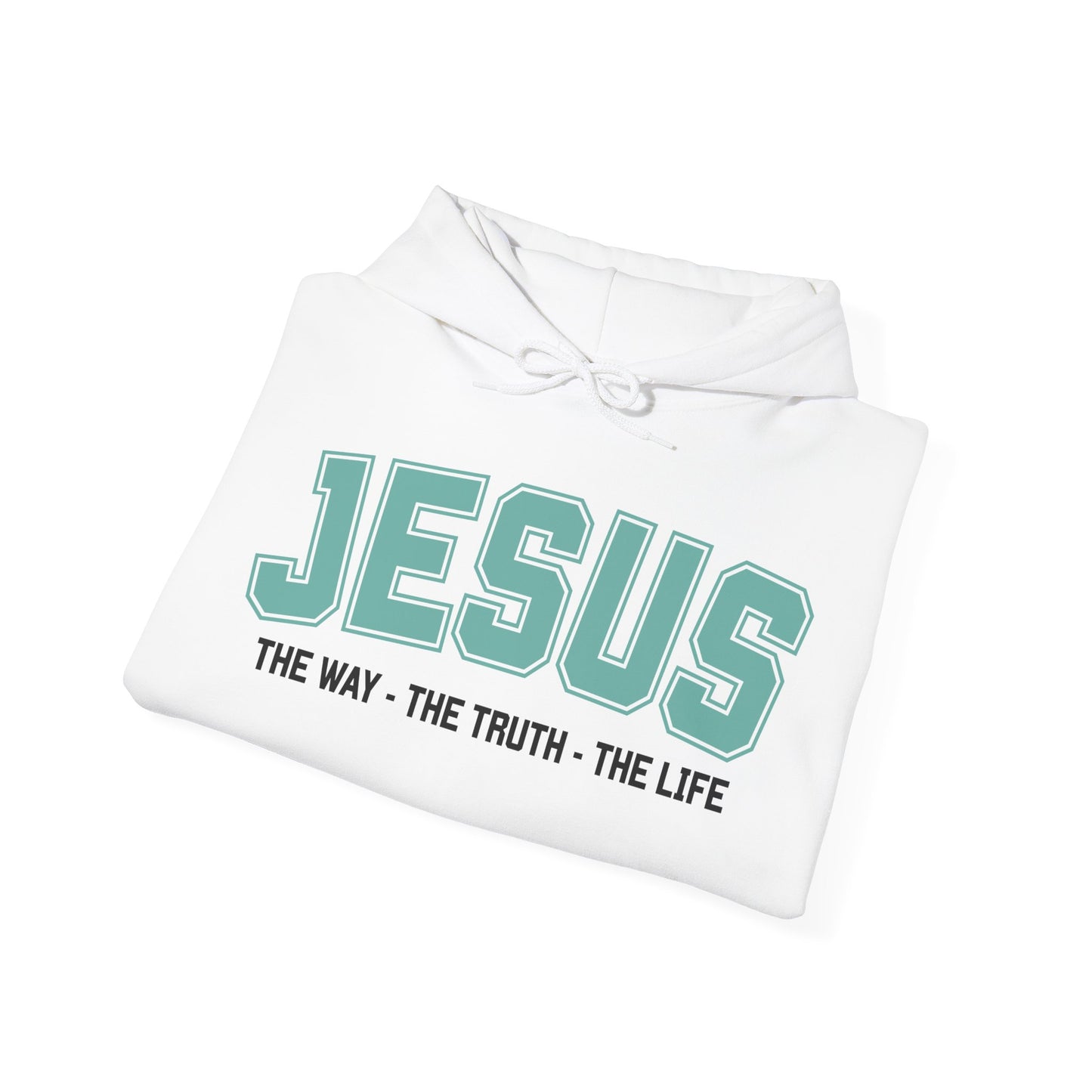 Jesus The Way The Truth The Life Inspirational Hoodie for Faithful Individuals, Religious Gift, Christian Apparel, Spiritual Wear