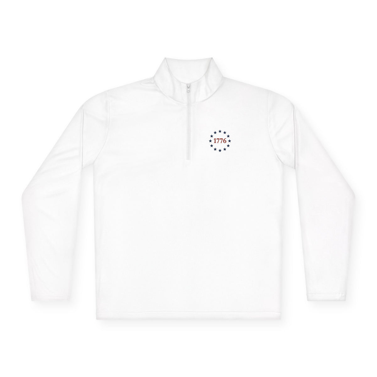 1776 One Nation Under God Patriotic Quarter-Zip. Fast Drying And Lightweight Athletic Pullover