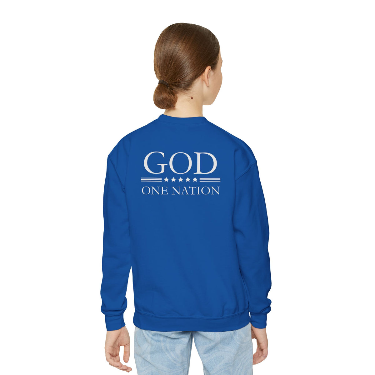 Kids One Nation Under God 1776 Crewneck Sweatshirt