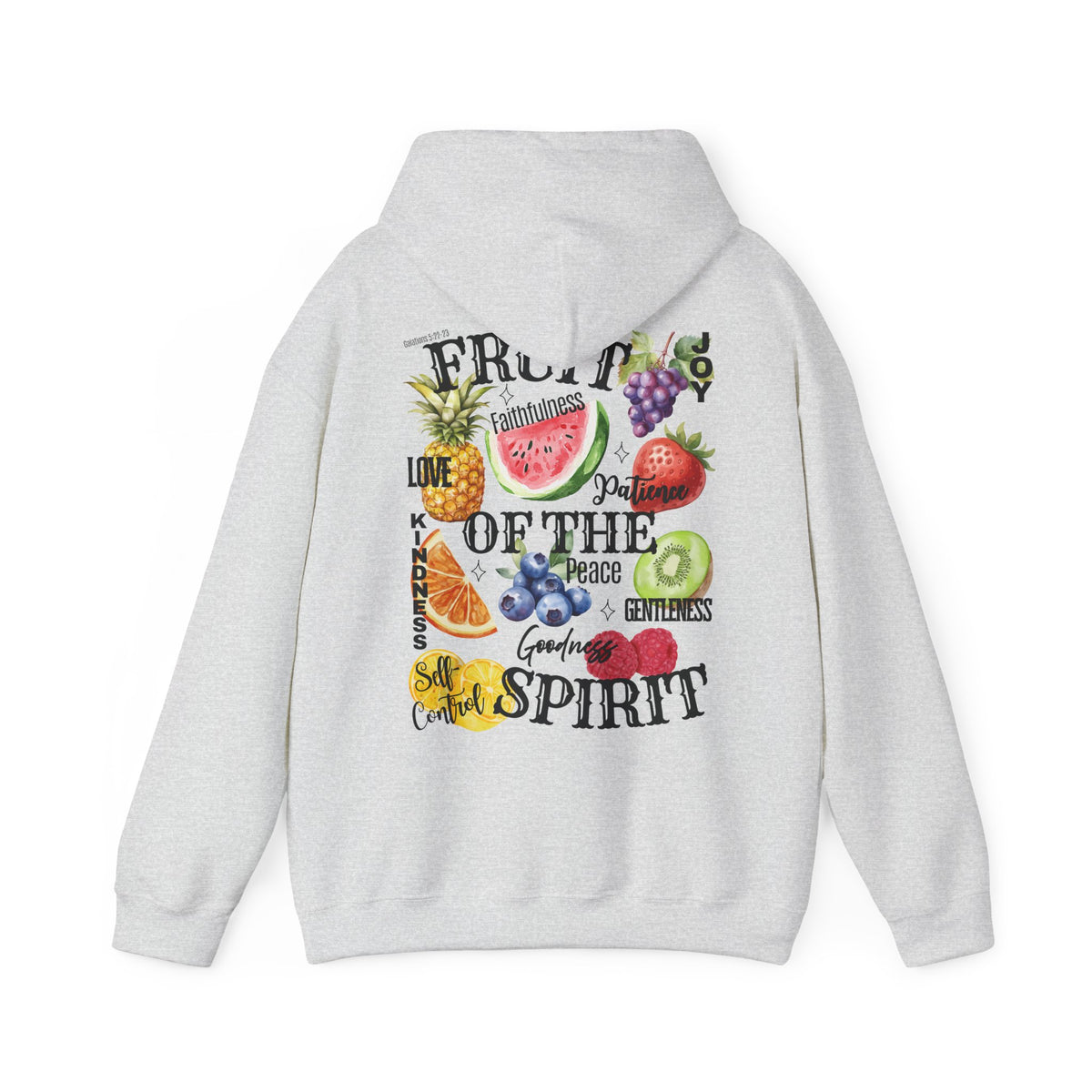 Fruit of the Spirit Christian Hoodie, Galatians 5:22-23 Heavy Blend Hooded Sweatshirt