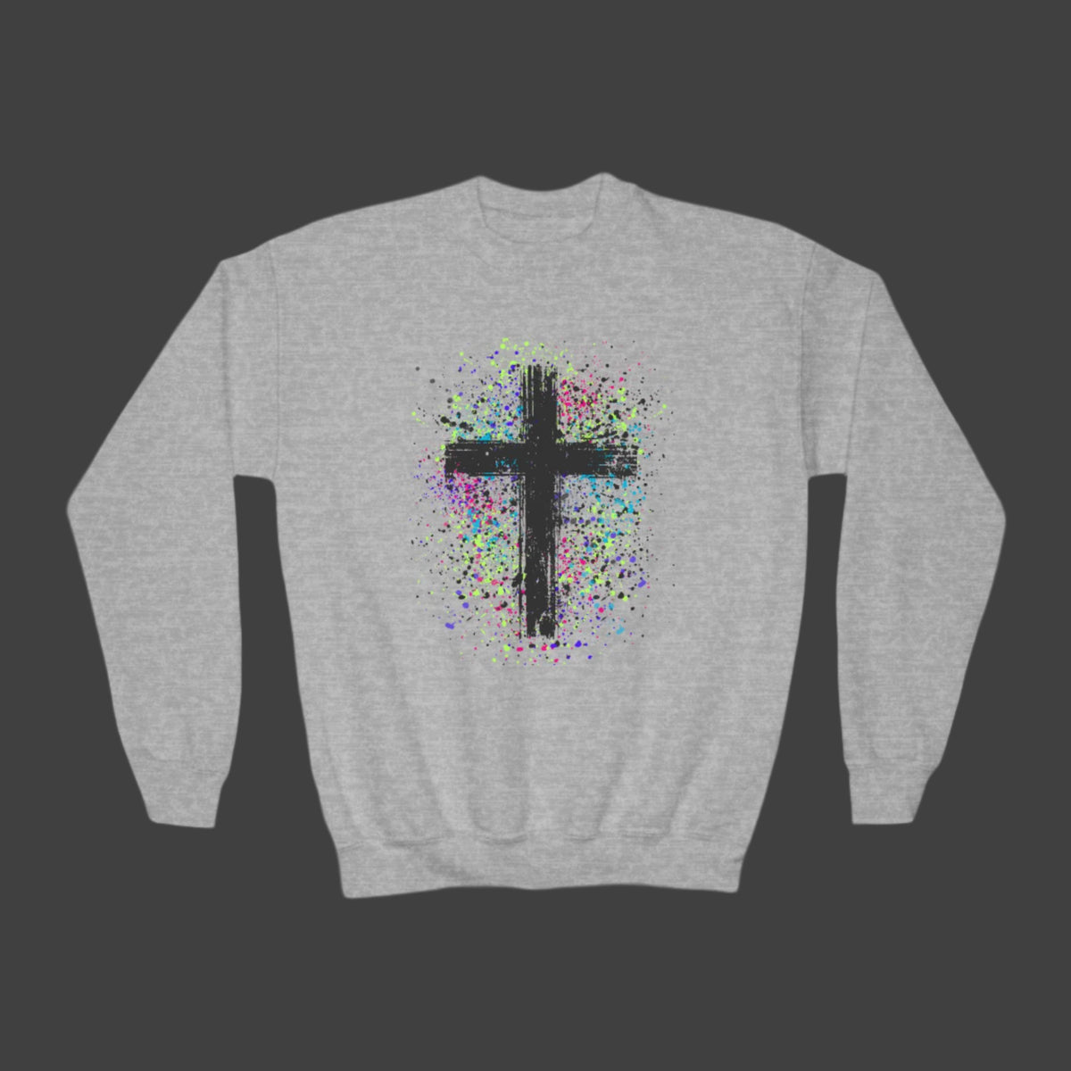 Kids Vibrant Cross Crewneck Sweatshirt