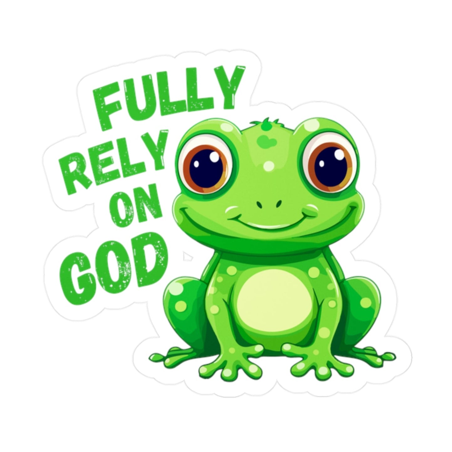 FROG Sticker, Fully Rely On God Christian Sticker Decal, Frog Laptop Sticker, Nature Aesthetic, Gift for Faith Lovers
