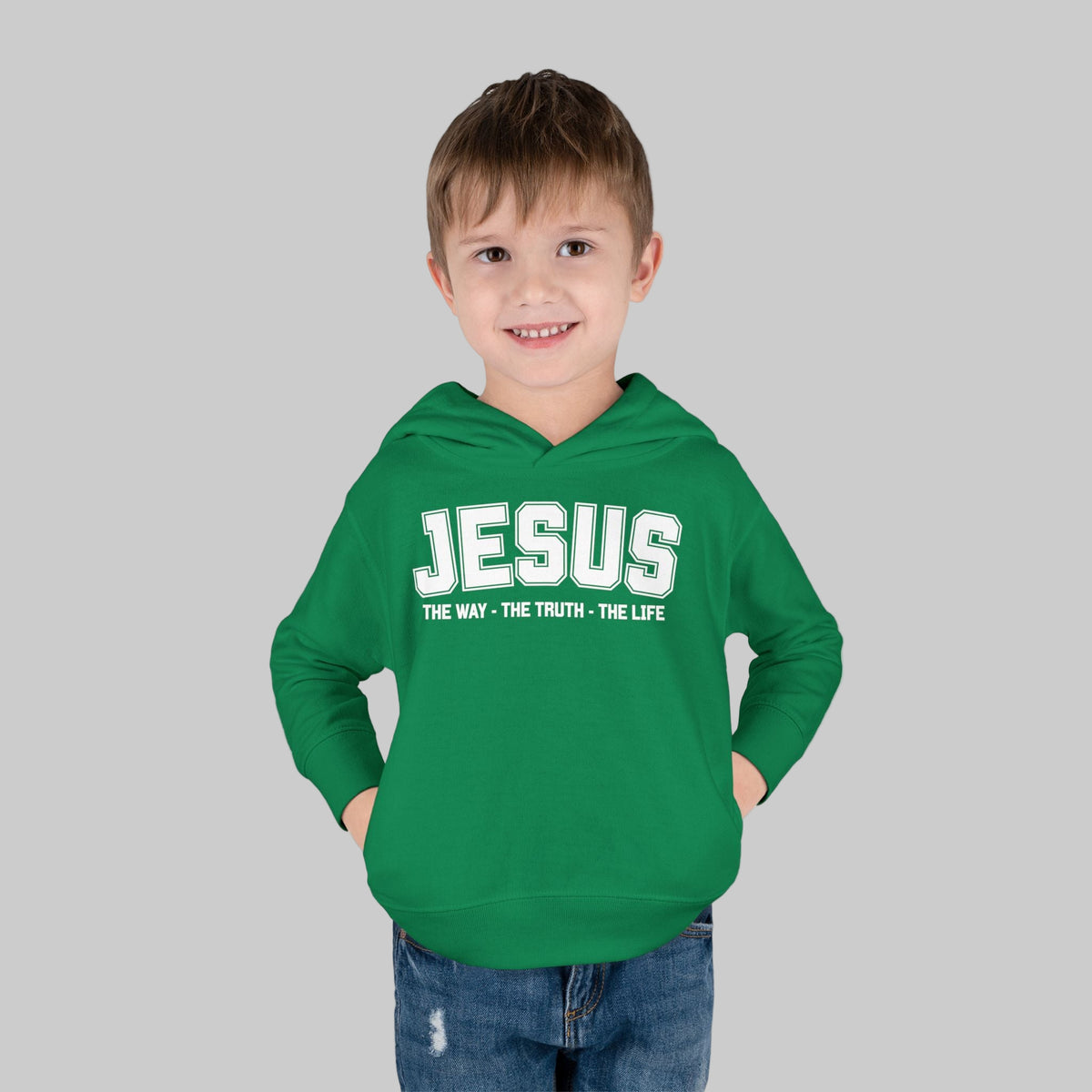 Toddler Jesus The Way, The Truth, The Life Pullover Fleece Hoodie, Christian Jesus Hoodie For Toddlers