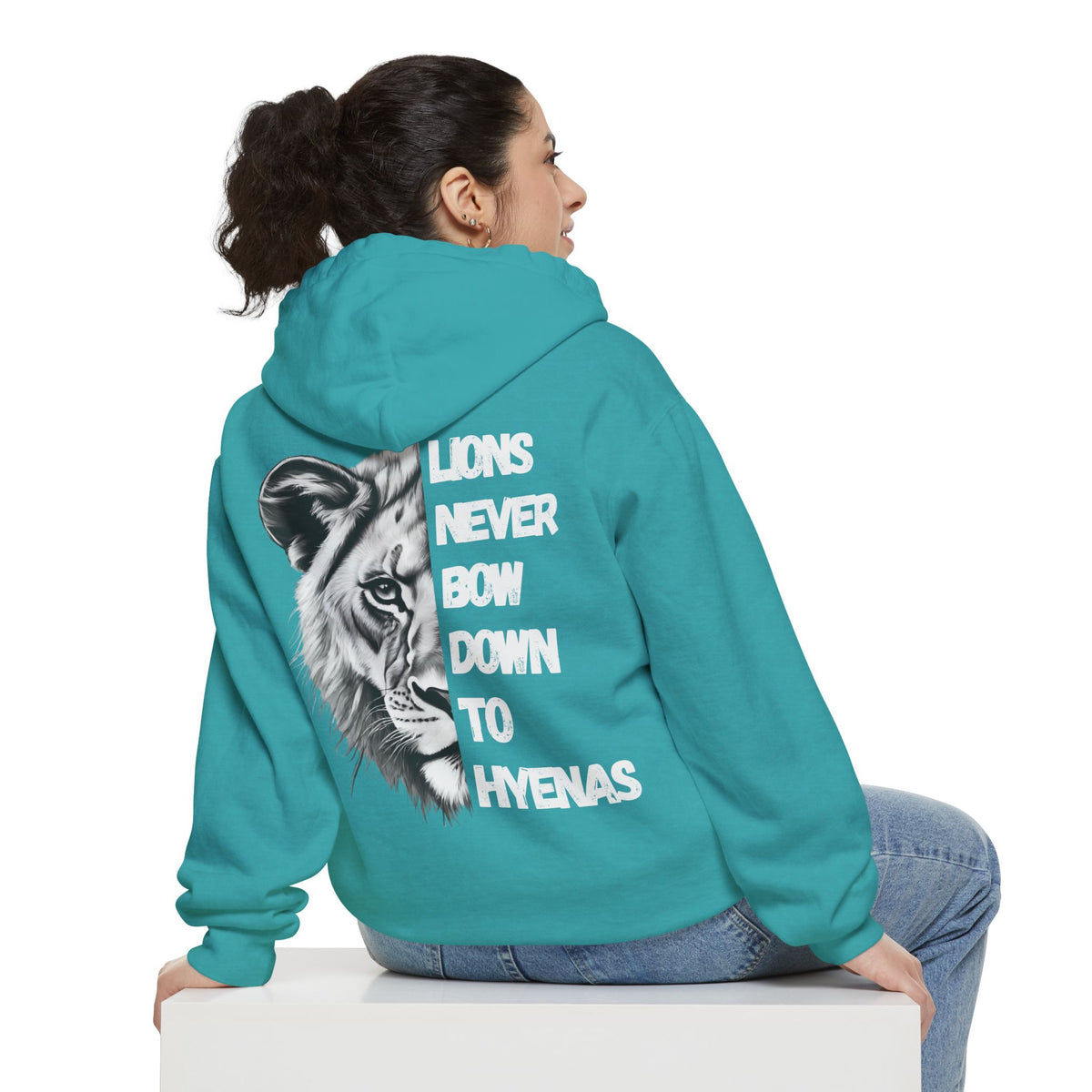 Lions Never Bow Down To Hyenas Adult Premium Hoodie