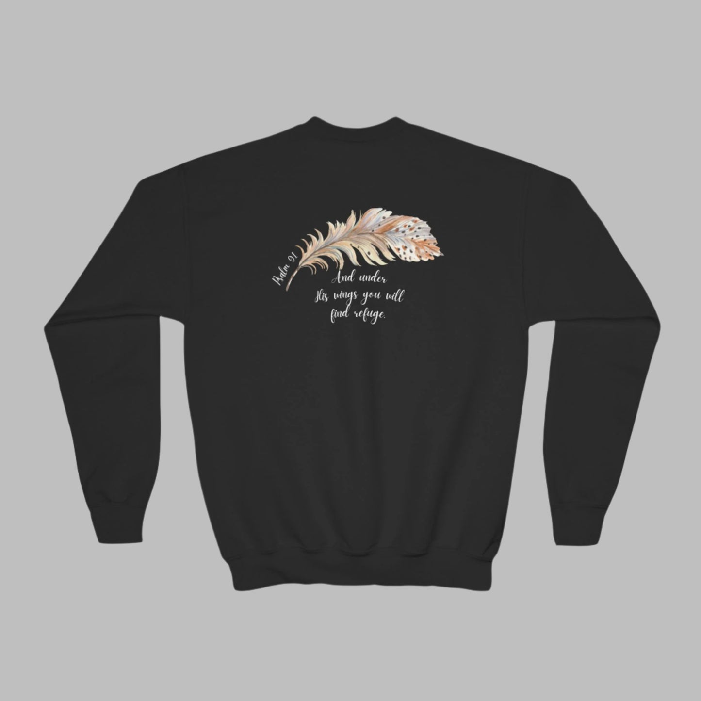 Girls Psalm 91 God's Protection Youth Crewneck Sweatshirt
