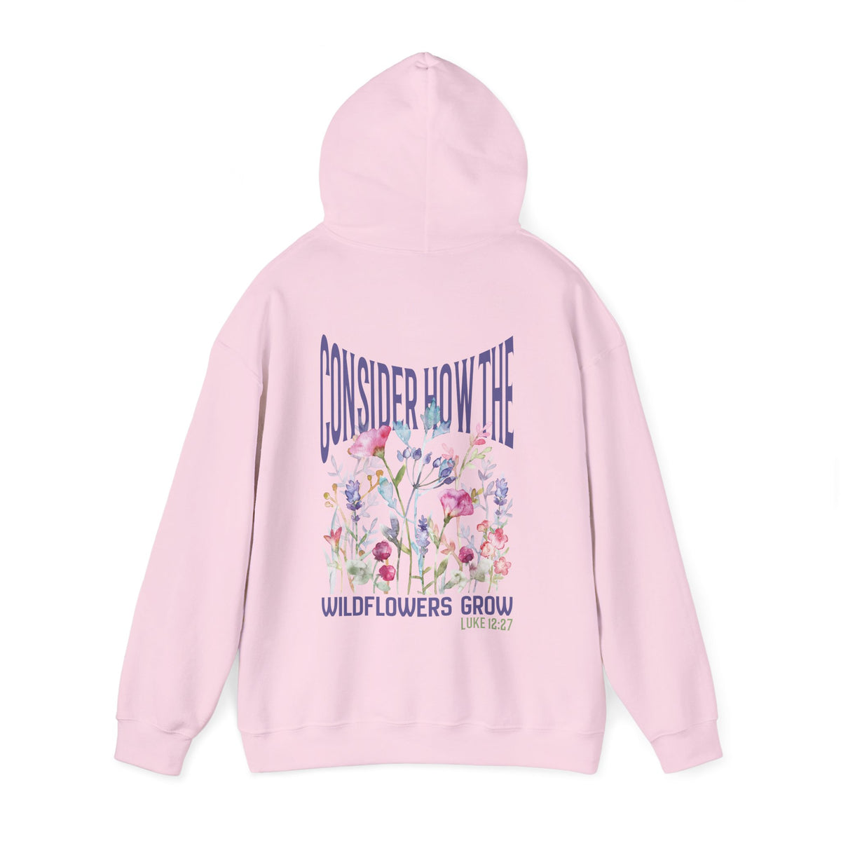 Consider How the Wildflowers Grow Bible Verse Hoodie, Christian Floral Hooded Sweatshirt