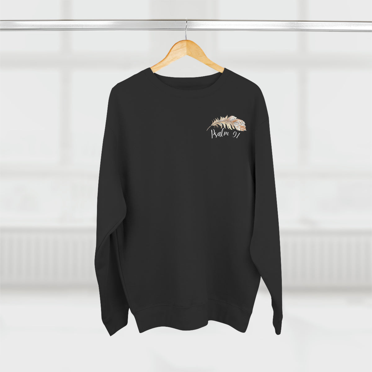 Super Soft Psalm 91 Christian Women's Bible Verse Sweatshirt - Under His Wings You Will Find Refuge Crewneck Scripture Gospel Apparel