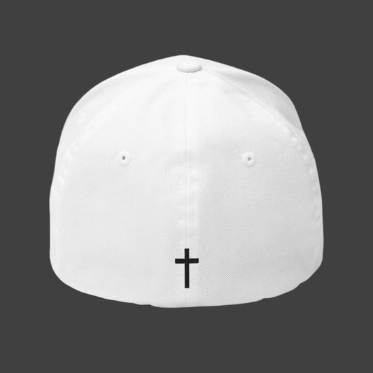 Fore Christ Embroidered Golf Cap - Faith-Inspired Closed-Back Hat.