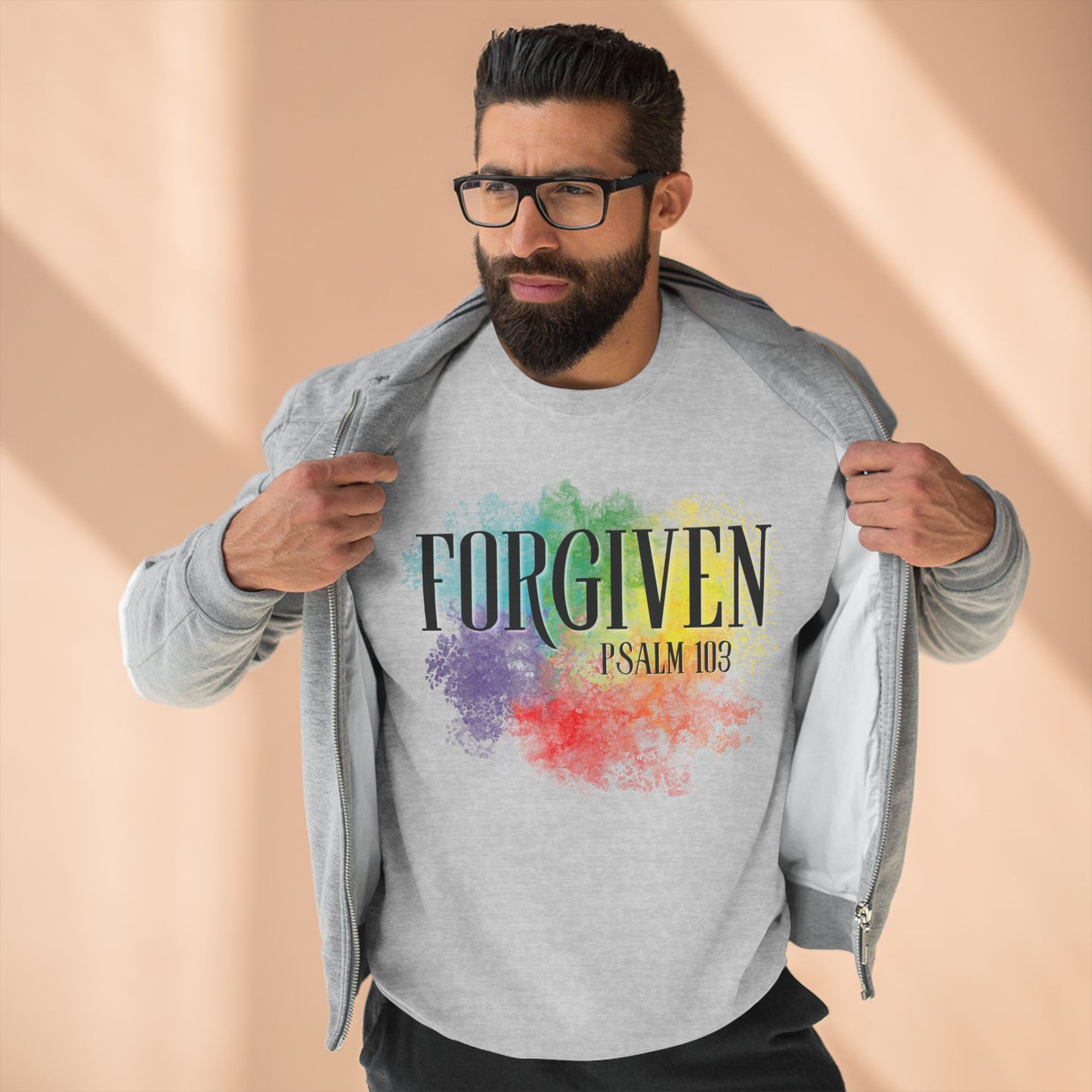 Experience the ultimate comfort and style with our Forgiven Christian Crewneck Super Soft Sweatshirt. This Psalm 103 inspired sweatshirt will not only keep you warm, but also add a splash of color to your wardrobe. Embrace forgiveness and show your faith with this must-have piece.